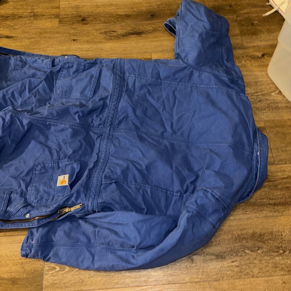 Carhartt FR Flame Resistant Insulated Coveralls Blue Mens XL Short Work Overalls - Picture 7 of 7